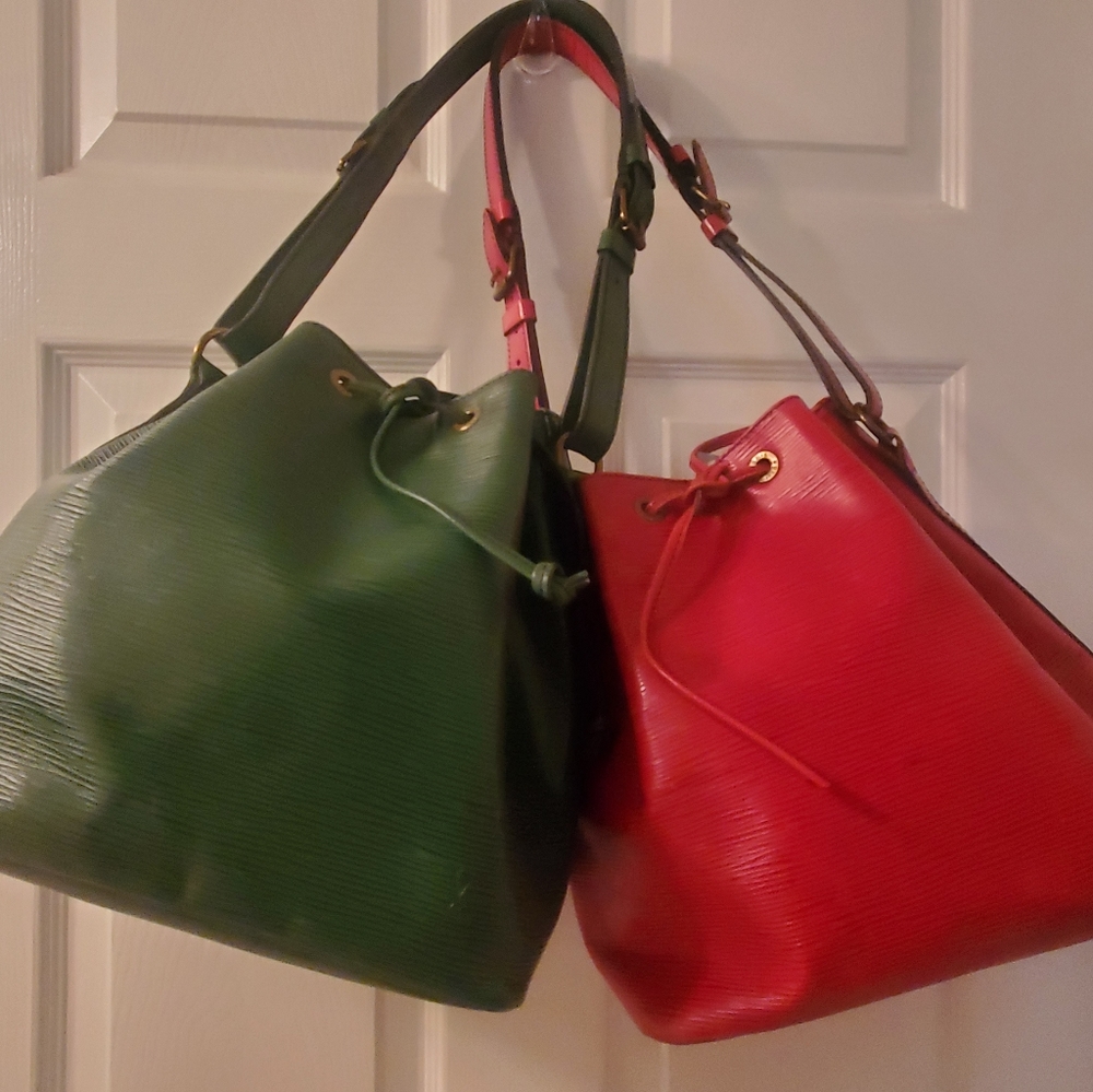 Louis Vuitton Bundle Epi Leather Noe petite (green and red)